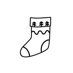 Christmas sock line icon