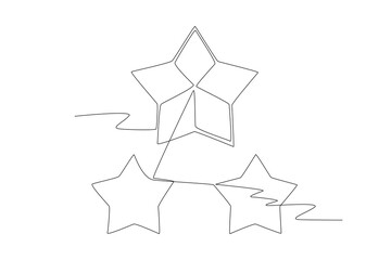 Stacked stars. Stars concept one-line drawing