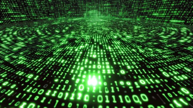 Futuristic Green Digital Matrix Background