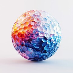 Abstract style golf ball, bold shapes, isolated on white background.