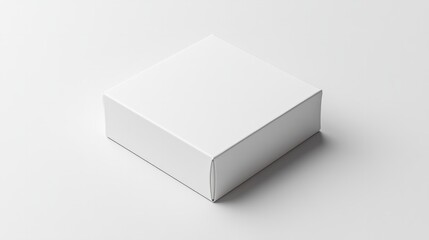 Fototapeta premium A minimalist, flat white box with rounded edges, sitting on a plain white background