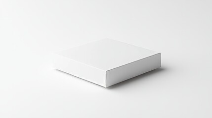Naklejka premium A minimalist, flat white box with rounded edges, sitting on a plain white background