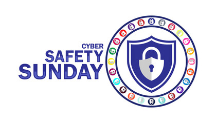 Cyber Safety Sunday wallpaper with shapes and typography, banner, card, poster, template. Cyber Safety Sunday, Modern background