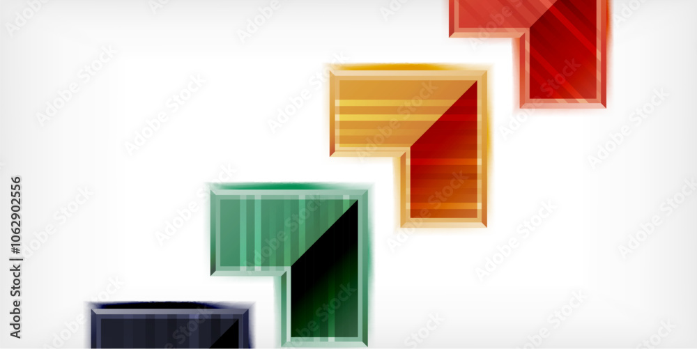 Poster Arrow symbols created with 3d effects and line texture geometric abstract background