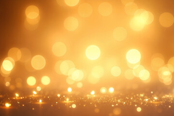 golden christmas particles and sprinkles for a holiday celebration like christmas or new year. shiny golden lights. wallpaper background for ads or gifts wrap and web design