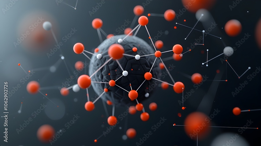Poster captivating spherical molecular structure with intricate geometric and flowing energy patterns abstr