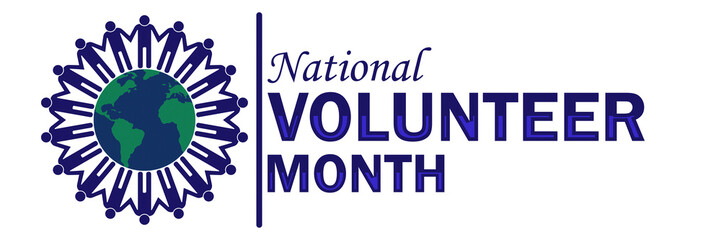 National Volunteer Month. Suitable for greeting card, poster and banner. Modern illustration