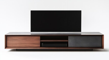A minimalist TV console with sleek lines and hidden storage for electronics. --ar 16:9 --v 6.1 Job ID: 9f06616f-7b63-41b4-bb0c-667ce45214c3