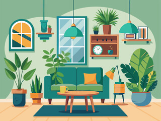 Fototapeta premium Contemporary workspace flat vector illustrations set. Working office employees sitting and standing behind ergonomic furniture cartoon characters isolated vector. 