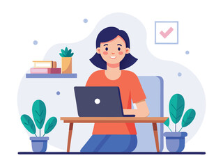 Contemporary workspace flat vector illustrations set. Working office employees sitting and standing behind ergonomic furniture cartoon characters isolated vector.
