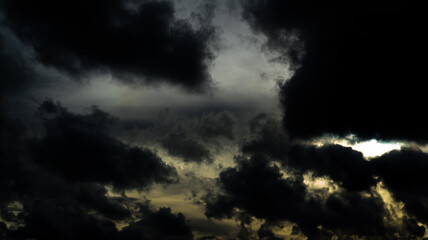 Cloud storm sky dark halloween background rain lightning thunder stoumy typhoon Nature light scene...