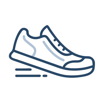 recommend clip art: Running shoe outline icon in black and white, Simple black and white outline icon of a running shoe, representing fitness, sports, and active lifestyle, isolated on a white background.