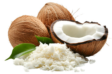 Coconuts on white background. 