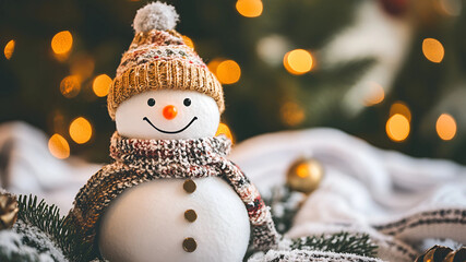 Cheerful Snowman Greeting Card for Christmas and New Year Celebrations. Send your best wishes this holiday season with a cheerful snowman greeting card. 