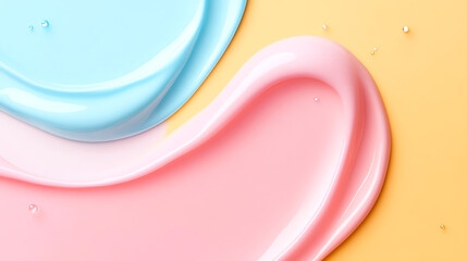 Colorful Cosmetic Creams with Water Droplets