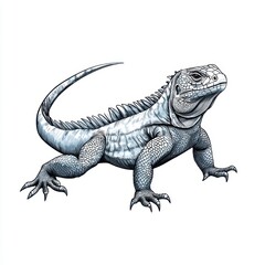 Fototapeta premium Detailed illustration of a lizard on a white isolated background.