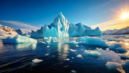 Image of Melting Arctic Glaciers. Global Warming, Environment issues.