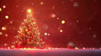 Cozy Christmas Tree with Ornaments and Lights