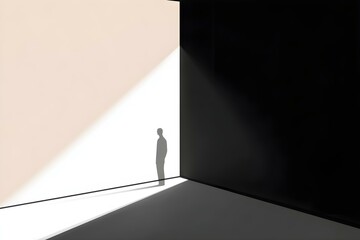 Light and Shadow Divide a Stark Visual Contrast