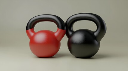 equipment for sport. black and red dumbell
