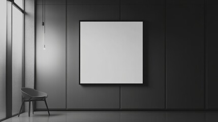 A sleek and modern empty whiteboard in a professional office space, with bright lighting and no distractions,