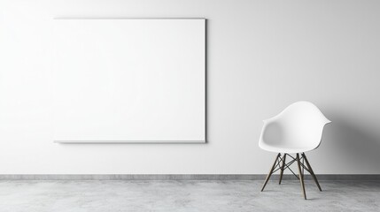 A sleek and modern empty whiteboard in a professional office space, with bright lighting and no distractions,