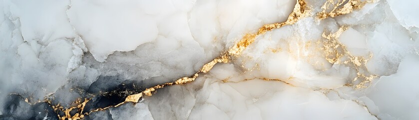 Abstract Marble Texture with Gold Veins