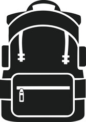 Modern Backpack Silhouette Vector Illustration with Multiple Pockets for Travel and School