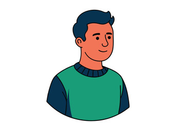 Profile picture of a young man. Hand drawn style vector design illustrations.
