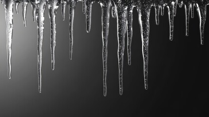 icicles on black background