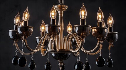 close-up black chandelier