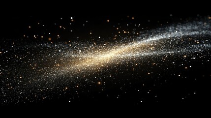 Obraz premium Cosmic Starry Background with Golden Streaks