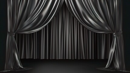 Stage Performance with Black Curtain Background - a dramatic and captivating visual. The stage performance against the black curtain background creates an intense and engaging scene