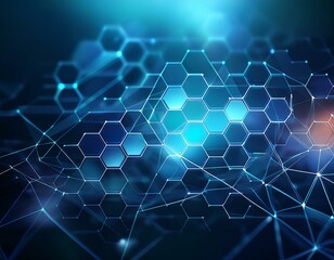 Obraz premium Abstract hexagon background with connection lines for a futuristic medical or scientific layout, ideal for technology-themed projects