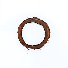 A brown circle painted on a white background.