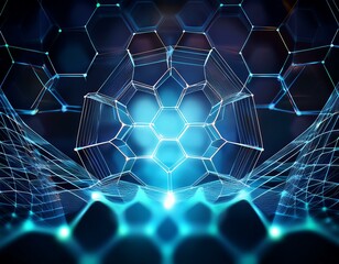Obraz premium Abstract hexagon background with connection lines for a futuristic medical or scientific layout, ideal for technology-themed projects