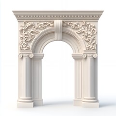 Obraz premium Ornate archway with decorative floral design and columns.