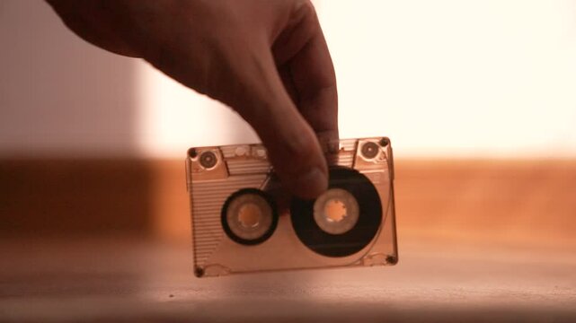 a lot of  Cassette Tape falling down 