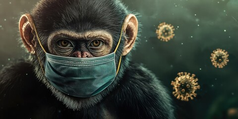 Background featuring a protective monkey mask designed to safeguard against the coronavirus, emphasizing the importance of safety measures amidst the COVID 19 pandemic.