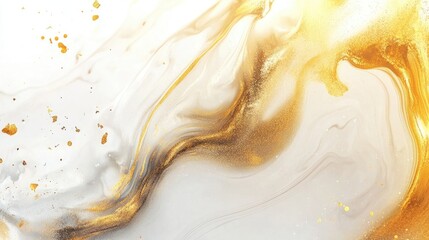 Luxury white and gold marble texture close-up presents an elegant and sophisticated background. This white and gold marble vector illustration offers ample copy space for design needs.