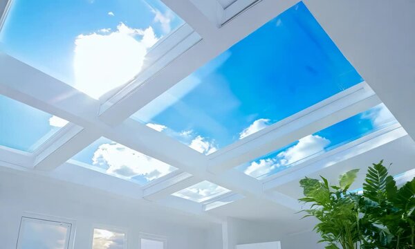 Modern skylight design brightening a contemporary indoor space