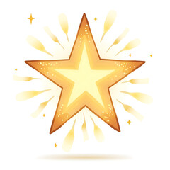 Obraz premium Shining brightly, this golden star symbolizes hope and inspiration for all to see, digital art of illustration concept.