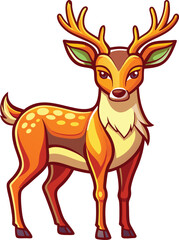 Deer color icon vector illustration on white background.	