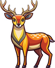 Deer color icon vector illustration on white background.	