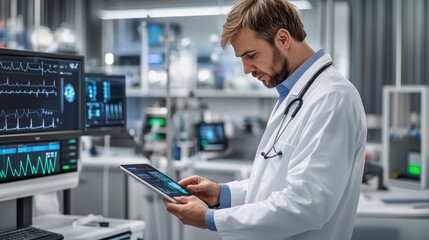 The Doctor Using Technology