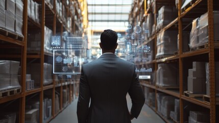 The Businessman in Warehouse Environment