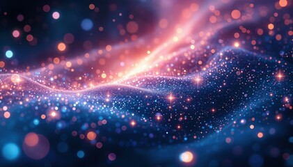 Fototapeta premium Magical Celestial Sky: Swirling Galaxy with Glowing Stardust