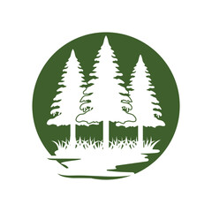 Pine tree logo ilustration vector