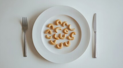 Creative Presentation of Cashews on Plate