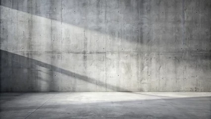 Close-up image of concrete wall and floor with shadow and plain gray texture